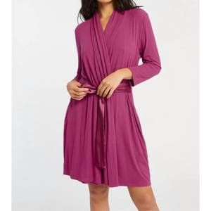 NEW FLEUR'T iconic long sleeve robe in pointelle cranberry